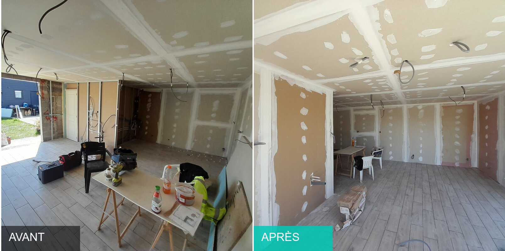 Pose et finition de placo — artisan bâtiment Nord (59)